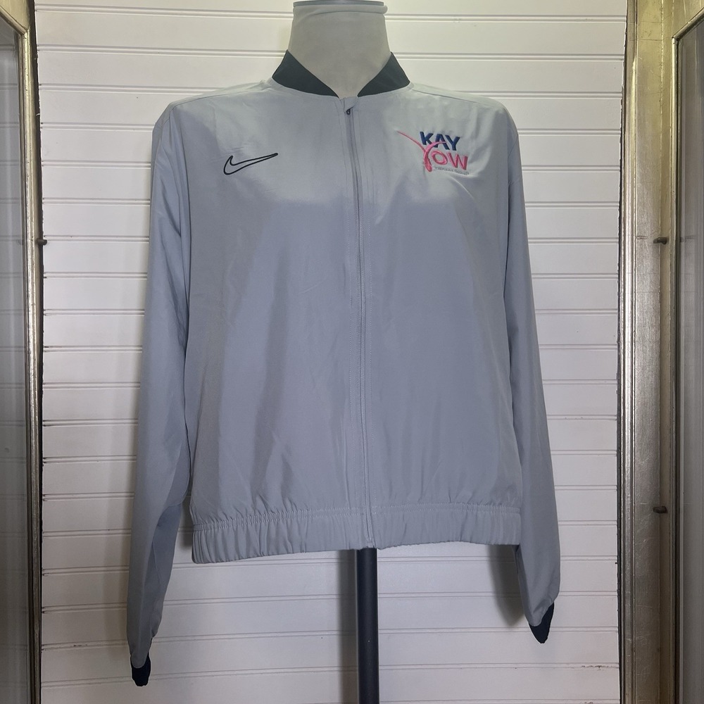 NWT Nike Dri-FIT Kay Yow Cancer Fund Full Zip Wind Breaker Jacket Gray Womens XL